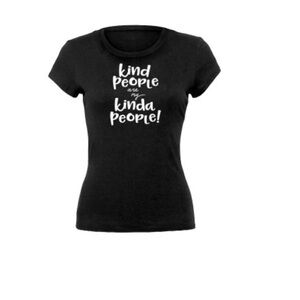 Black Graphic Tee - Kind People Slogan
